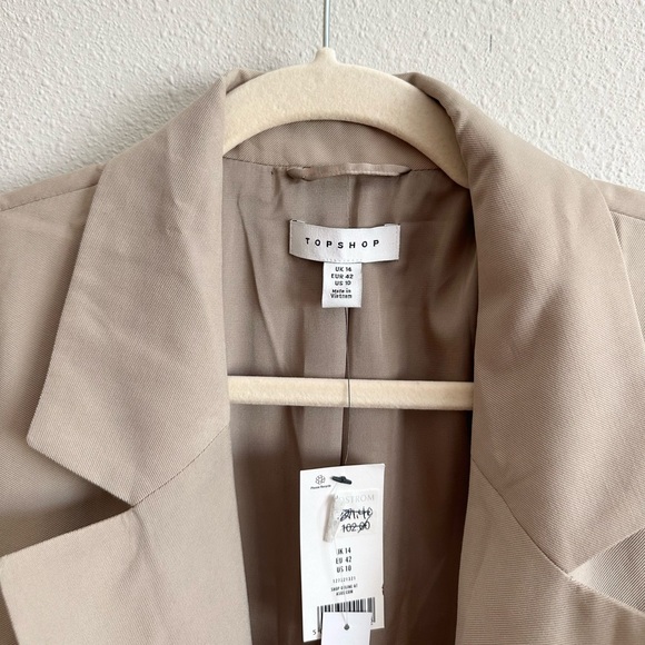 NWT Topshop Belted Longline Blazer Jacket Size 10 - Picture 7 of 10